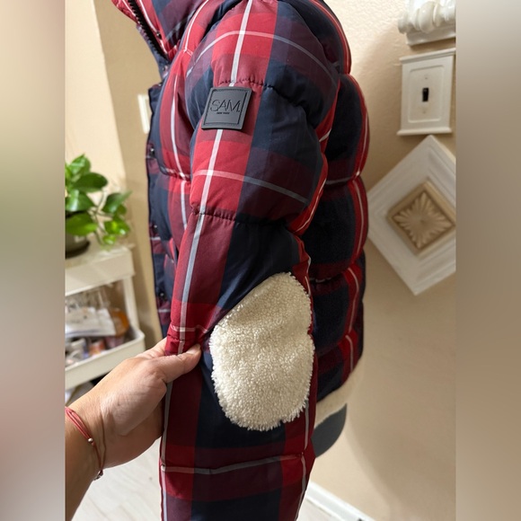 SAM. Mackenzie Red and Blue Plaid Puffer Jacket - Picture 6 of 17
